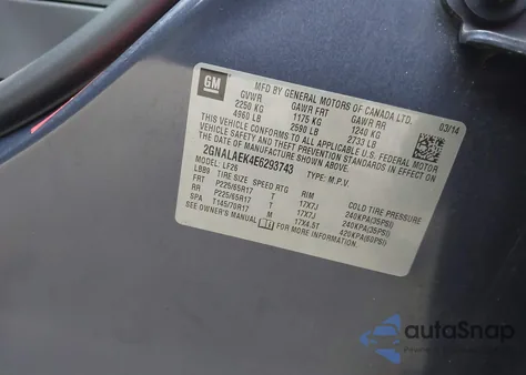 2014 Chevrolet Equinox Ls из США, поврежденный, VIN 2GNALAEK4E6293743